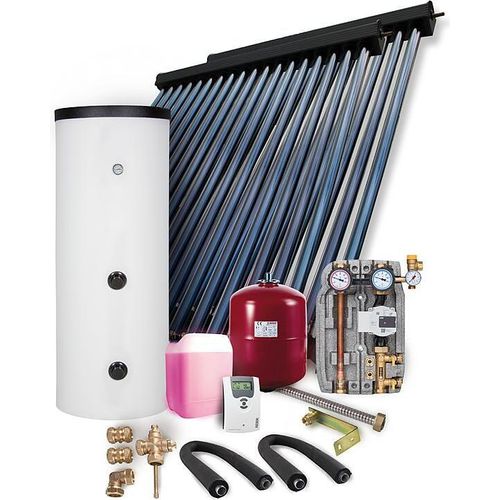 Solaranlage Paket HP22 7,22m² Vakuumröhrenkollektor Frischwasserspeicher 300l
