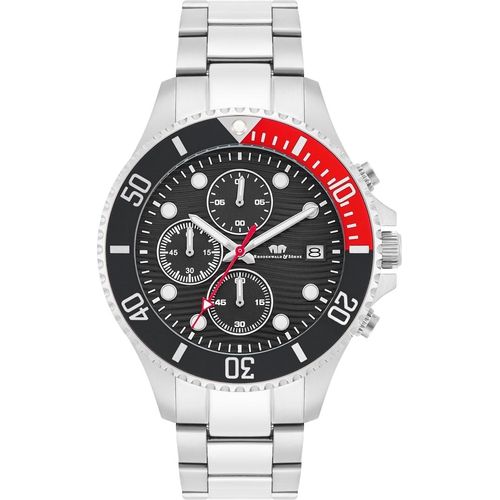 Herren Chronograph silber Edelstahl silber