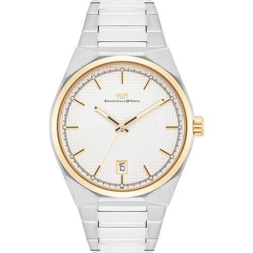 Herren Quarzuhr gelbgold/silber Edelstahl silber