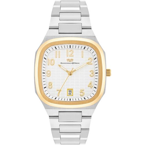 Herren Quarzuhr gelbgold/silber Edelstahl silber