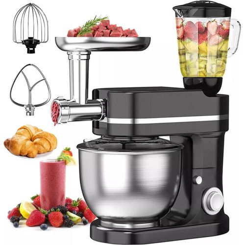 3 in 1 Küchenmaschine,Professioneller Teigmischer, Eier verrühren und den Teig herstellen,Teig kneten, Saft auspressen8 Stufen Einstellung, 5-10L
