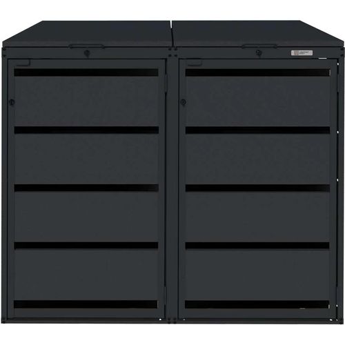 Mülltonnenbox 2er Set 120L in RAL 9005 Schwarz Glanz