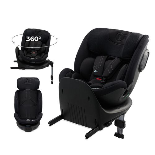 Kinderkraft XRIDER 2 i-Size - Autositz 40-150 cm - RWF bis 21 kg - 360° drehbar - SPS+, H-GUARD+ Systeme - 8 Liegepositionen - Memory-Schaum - Schwarz