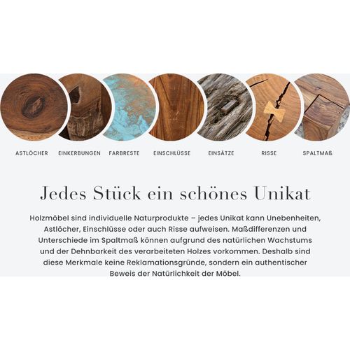 Massivholz Esstisch WILD OAK 200cm natur Wildeiche Baumkante geölt X-Gestell
