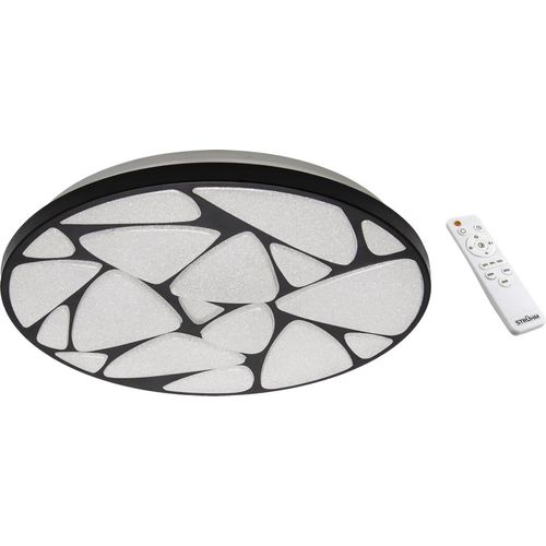 LED Deckenleuchte Metall Dimmer IP44 Farbwechsel 4200 K 5780 lm rund D: 49,5 cm Schwarz Weiß Deckenlampe