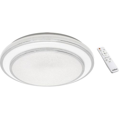 LED Deckenlampe Metall dimmbar IP44 Farbwechsel 4200 K 5780 lm rund D: 50 cm Chrom Weiß Modern