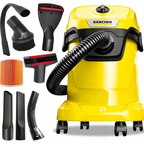 Karcher Wd3 Nass Und Trocken Beutelloser Staubsauger 15L, Xxl Saugwischer-Set