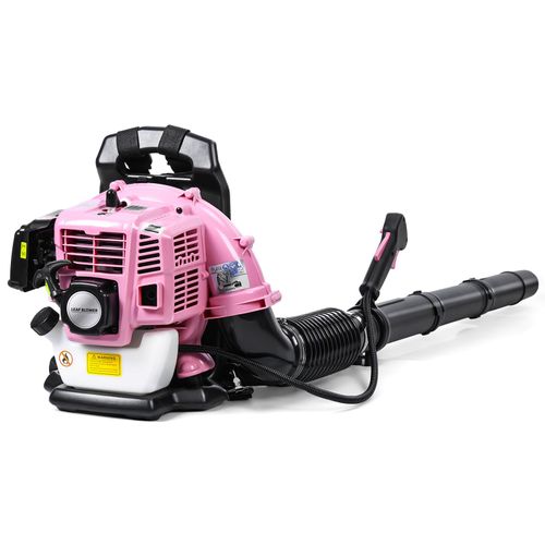 Laubbläser, 52 CC 2-Takt-Rucksack-Benzin-Laubbläser, Benzingebläse, bis zu 550 CFM, leistungsstarkes Räumen, für die Rasenpflege, Hofstaub und Schmutz (Pink)