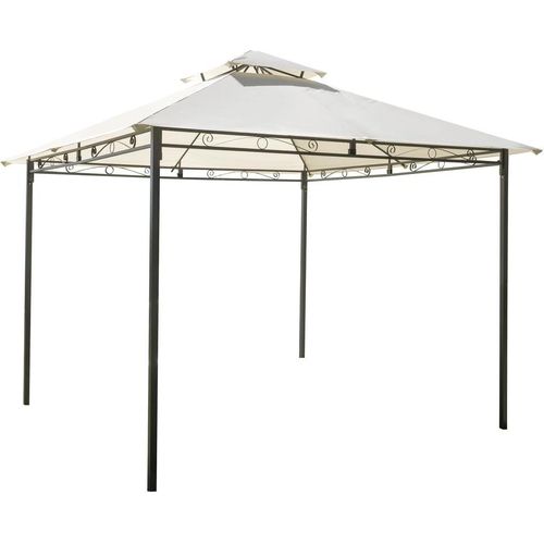 Gartenpavillon aus Eisen 3x3 Ecru Anthrazit Illinois