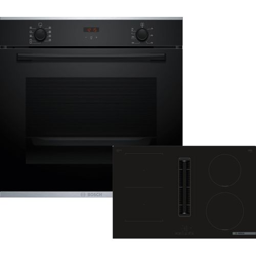 Bosch Einbau-Backofen-Set, HBA234BB3 + PVS811B16E, Einbau-Backofen, Kochfeld mit Dunstabzug (Induktion) HBD436FH84