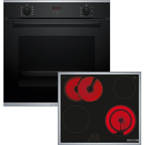 Bosch Einbau-Backofen-Set, HBA234BB3 + PKN645BA2E, Einbau-Backofen, Elektro-Kochfeld HBD431FH64
