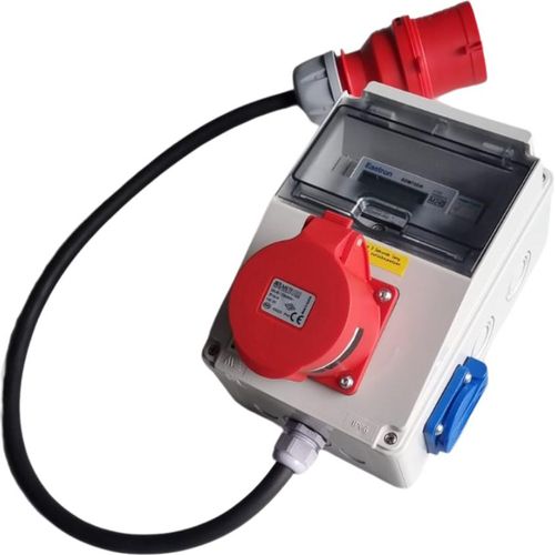 32A/230V MID geeicht - Mobiler Digital Stromzähler Zwischenstecker Box 1m 400V / 32A CEE-Stecker Und Kupplung 1x230V