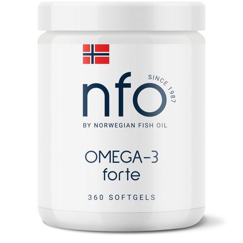 NFO Omega-3 Forte 360 – Fischöl Kapseln mit EPA, DHA für Herz und Gehirn [360 Softgel-Kapseln]