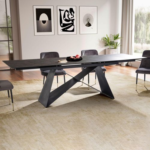 Esstisch FineBuy Esszimmertisch 180 - 260 cm Ausziehbar Keramik Keramiktisch