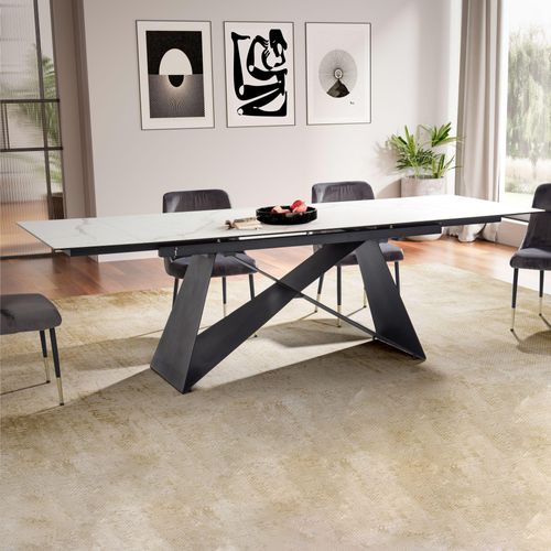 WOHNLING Esstisch 180 - 260 cm Ausziehbar Keramik Keramiktisch Esszimmertisch