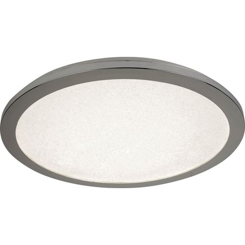 Deckenleuchte LED Ø 30 cm rund IP44 Chrom neutralweißes Licht 4000 K 1410 lm