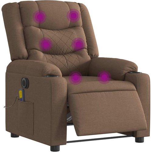 Massagesessel Elektrisch Braun Stoff