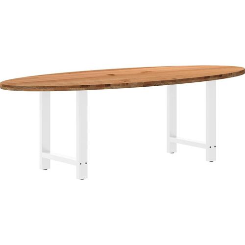 Esstisch Hellbraun 240x100x74 cm Massivholz Eiche Oval
