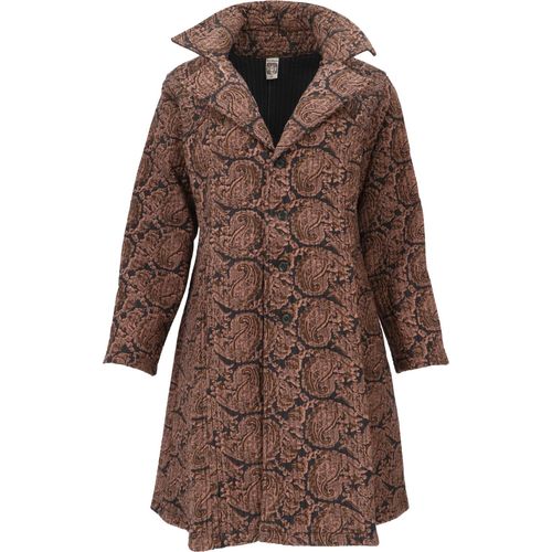 Steppjacke, Kurzmantel, Boho Steppmantel - Schwarz, Damen, Baumwolle, Größe: M