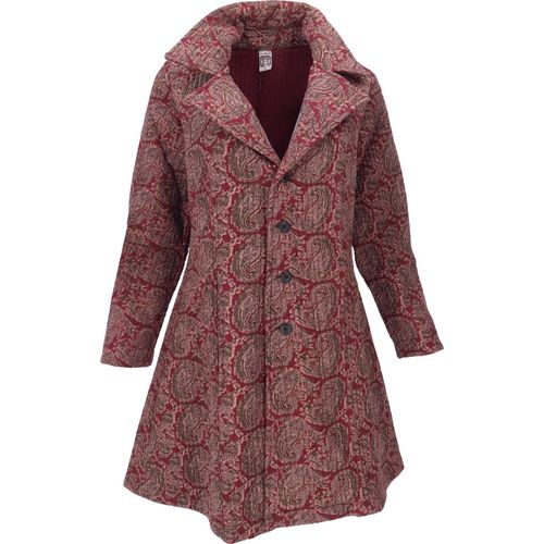 Steppjacke, Kurzmantel, Boho Steppmantel - Burgundy, Damen, Rot, Baumwolle, Größe: L