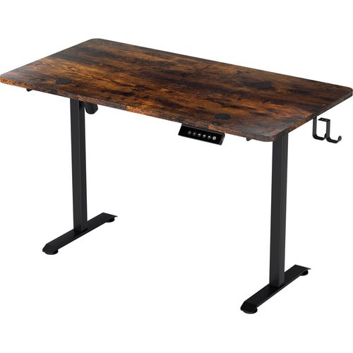 Clanmacy Höhenverstellbarer Schreibtisch elektrisch 120x60cm Stehschreibtisch Memory-Funktion mit 4 Höhen, Anti-Kollisions, Sitz-Stehpult, Vintage-Farben