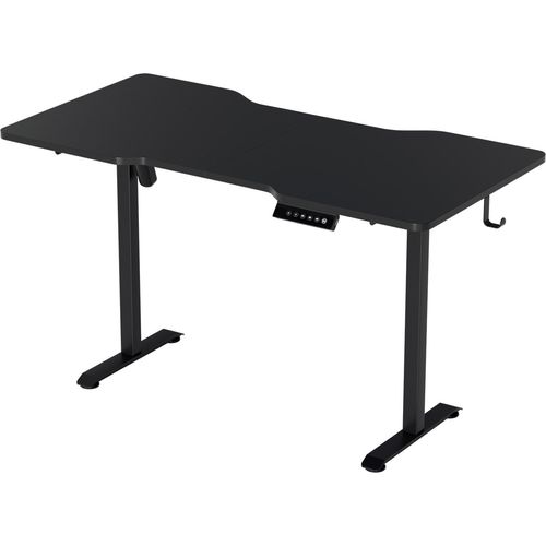 Clanmacy Höhenverstellbarer Schreibtisch elektrisch 140x60cm Stehschreibtisch Memory-Funktion mit 4 Höhen, Anti-Kollisions, Sitz-Stehpult, Schwarz