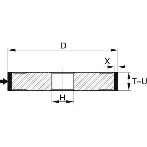 TYROLIT Diamant-Teller-Schleifscheibe DxTxH (mm), 100x10x20, Typ: D126