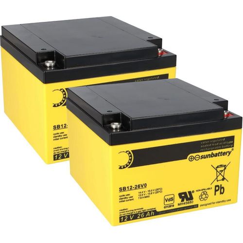 Ersatzakku für Brandmeldezentrale Siemens FC2020-AA 2 x AGM Batterie 12V 26Ah mit VdS
