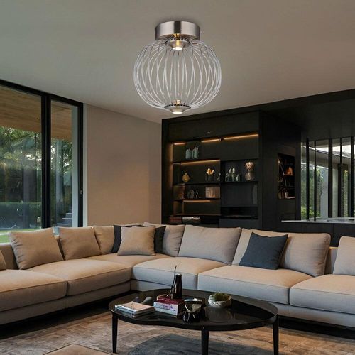 LED Deckenleuchte, Metall verchromt, D 30 cm