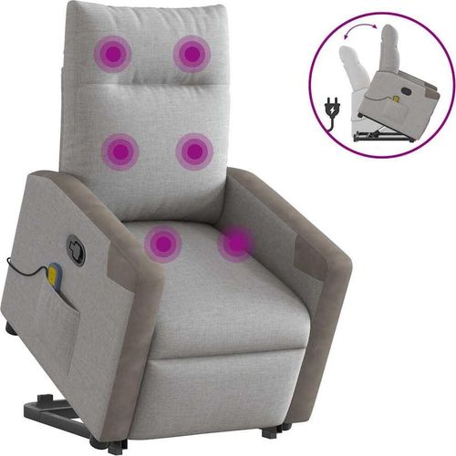 Massagesessel mit Aufstehhilfe Wolkengrau Stoff ,Fernseh- & Relaxsessel 2025