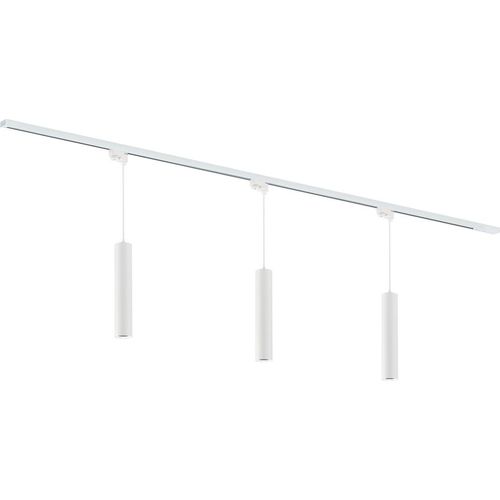 Qub Focus III - LED Schienensystem - Weiß - 1-Phasen - 200cm - 3x Pendelleuchten - I-Form - GU10