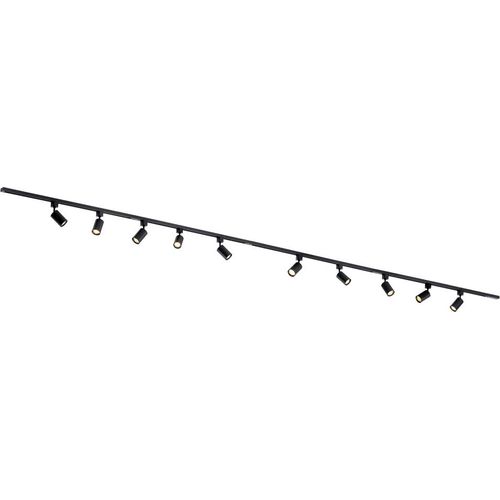 Qub Focus III - LED Schienensystem - Schwarz - 1-Phasen - 600cm - 10x GU10 Spots - I-Form