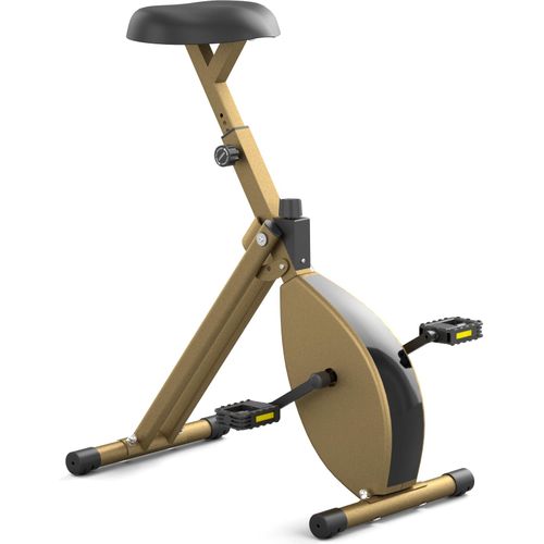 Deskbike – Premium Tischfahrrad – Schreibtisch-Fahrrad für Büro und Zuhause – Heimtrainer – Pedaltrainer – Fitnessgerät – Beintrainer für Zuhause - Bürostuhl - Gold / Gold Fahrradrahmen