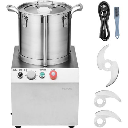 VEVOR Küchenmaschine Gemüsezerkleinerer, 15 Liter Küchenmaschine aus lebensmittelechtem Edelstahl, multifunktional zum Zerkleinern von Gemüse, Obst, Getreide