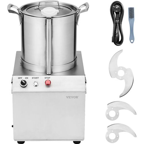 VEVOR Küchenmaschine Gemüsezerkleinerer, 10 Liter Küchenmaschine aus lebensmittelechtem Edelstahl, multifunktional zum Zerkleinern von Gemüse, Obst, Getreide, Nüssen
