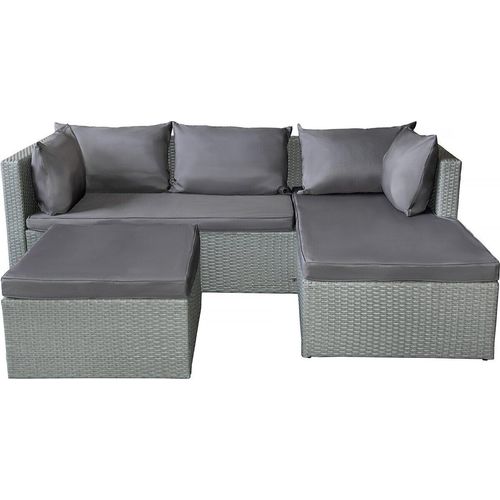 Gartenlounge aus Polyrattan 3-Sitzer 