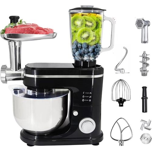 110V 3-in-1 Multifunktionale Küchenmaschine,Mixer, Teigknetmaschine und Rührmaschine,ideal für Teig,Ei und Fleischzubereitung.Perfekt für die Küche.