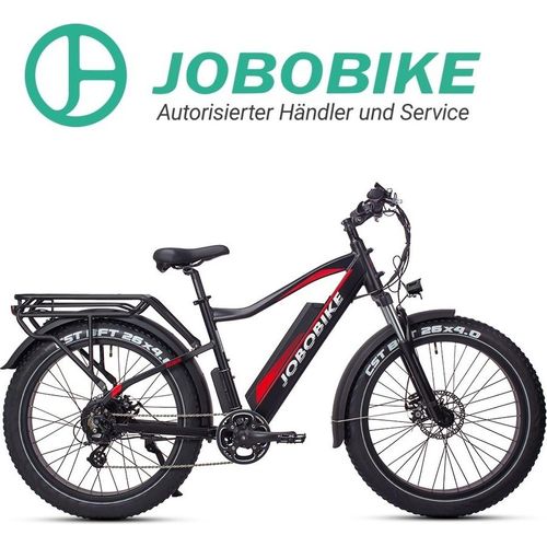 E-BIKE JOBOBIKE ELEKTROFAHRRAD ROBIN PLUS 26 x 4 ZOLL HYDRAULISCHE BREMSEN SCHWARZ