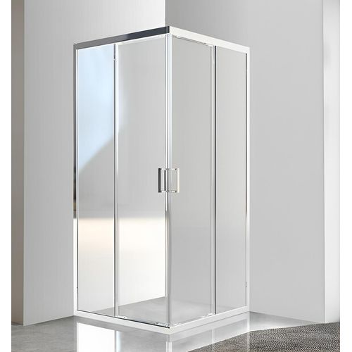 Duschkabine 100x120x185 cm Schiebetür, Duschabtrennung Eckdusche Eckeinstieg ESG