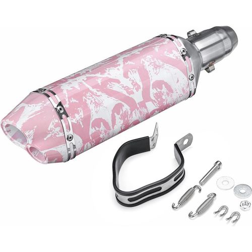 38-51mm Short Motorrad Auspuff Muffler Double Outlet Pipe Universal