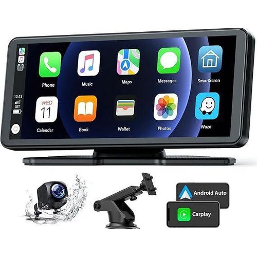 Wireless Carplay und Android Auto Tragbares Autoradio Bluetooth, 6.86 Zoll IPS-Touchscreen mit 1080P wasserdichter Rückfahrkamera
