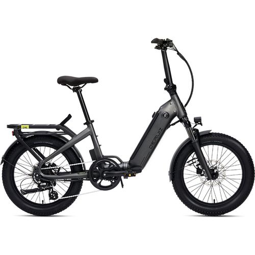 DERUIZ E-Bike Faltrad Peridot 20 Zoll für Damen und Herren, Klapprad mit 8-Gang SHIMANO Schaltwerk, Kettenschaltung, Hydraulische Bremsen, grau