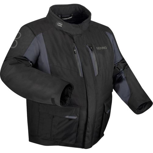 Bering Siberia King Size wasserdichte Motorrad Textiljacke, schwarz/grau, W-2XL