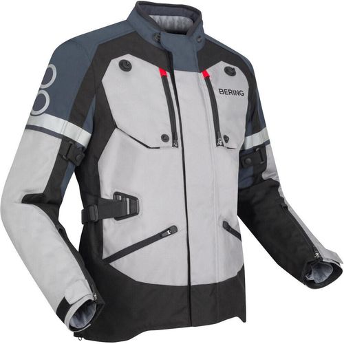 Bering Halifax 17353 wasserdichte Motorrad Textiljacke, hellgrau/anthrazit, M