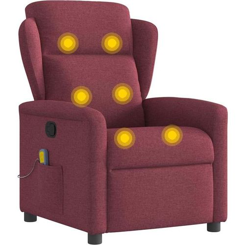 Möbel Massagesessel Weinrot Stoff - Fernseh- & Relaxsessel 4015589