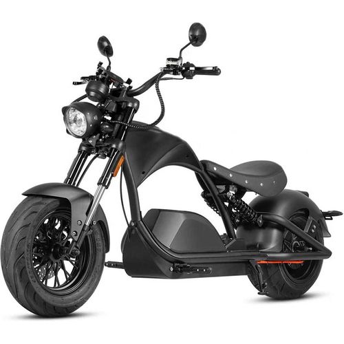 Elektroroller Blake, E-Roller, E-Scooter Straßenzulassung, 45 km/h, 3000 W, 100 km RW, herausnehmbarer Lithium-Akku (72V/40Ah) Schwarz