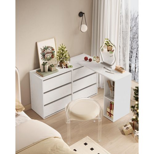 SONGMICS HOME Kommode, Schrank, Schminktisch mit Regal, Toolless-Technologie