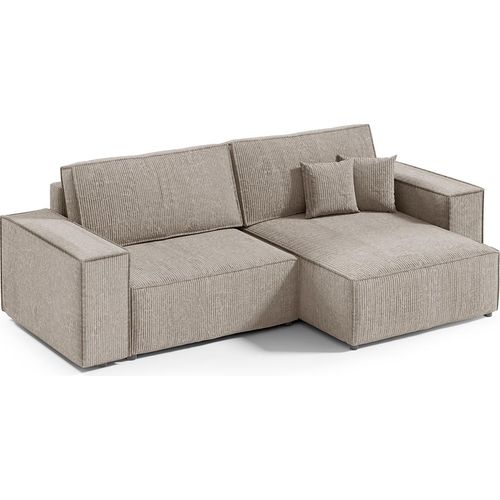 3-Sitzer-Wende-Ecksofa mit Truhe Isaac Mini Cord Taupe