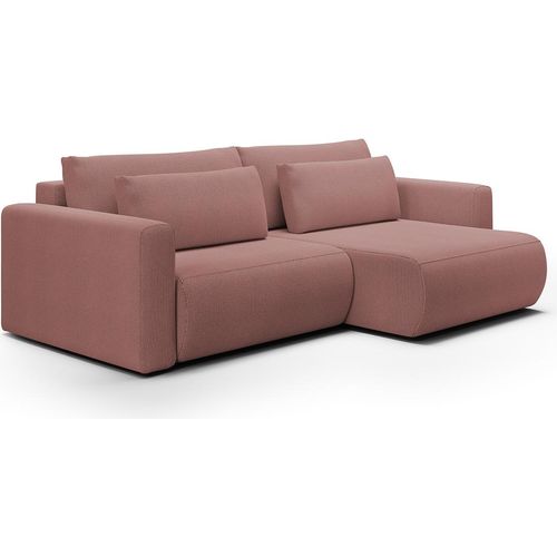 Ecksofa umwandelbar 3-Sitzer Truhe Evy Rosa