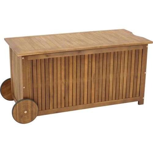 Kissenbox mit Rollen 123x52x59cm, Akazie